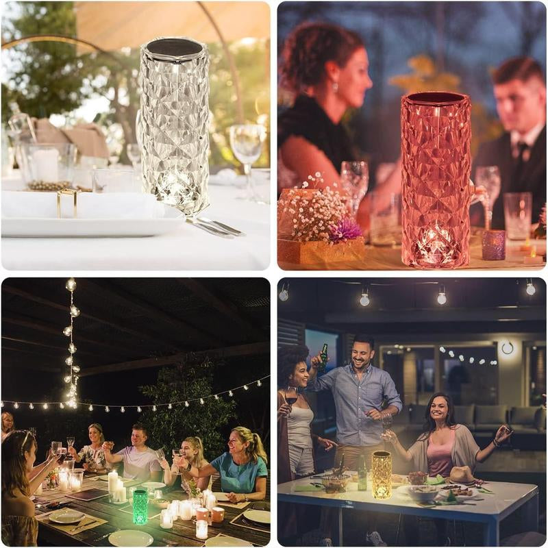 Bgfhome Crystal Table Lamp RGB Color Changing Night Light ,Romantic LED Rose Diamond Touch Lamps for Living Room (Remote & Touch
