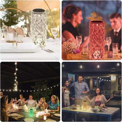 Bgfhome Crystal Table Lamp RGB Color Changing Night Light ,Romantic LED Rose Diamond Touch Lamps for Living Room (Remote & Touch