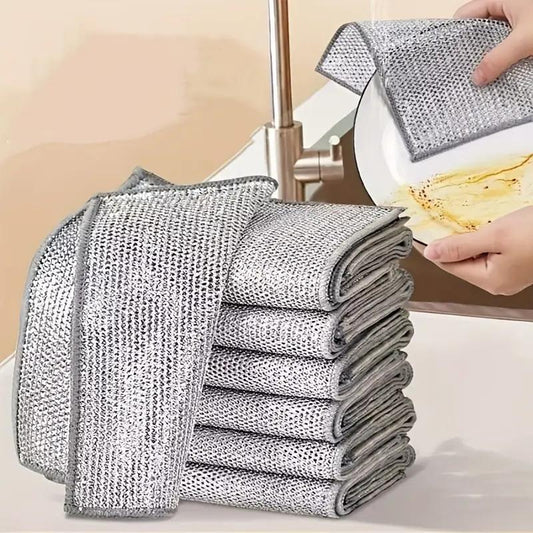Dishwashing Rags, for Wet and Dry, No Scratches and No Odor, Reusable and Washable for Cookware, Sinks, Dishes, Stove Tops, Pots and Pans