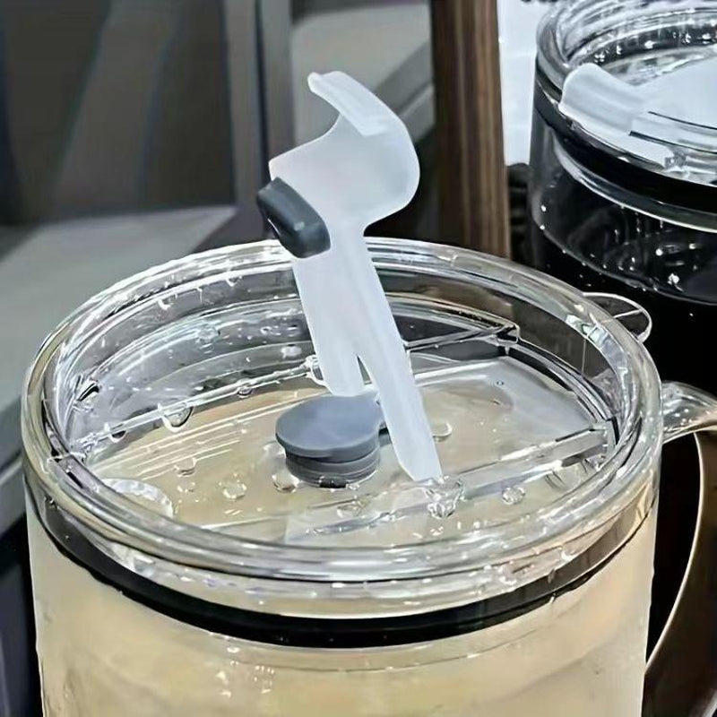Glass Cup with Lid and Straw，33.81Oz Glass Water Cup，Drinking Cup for Home Office Use,Drinkware Gift Ldeas, Kitchen Accessories